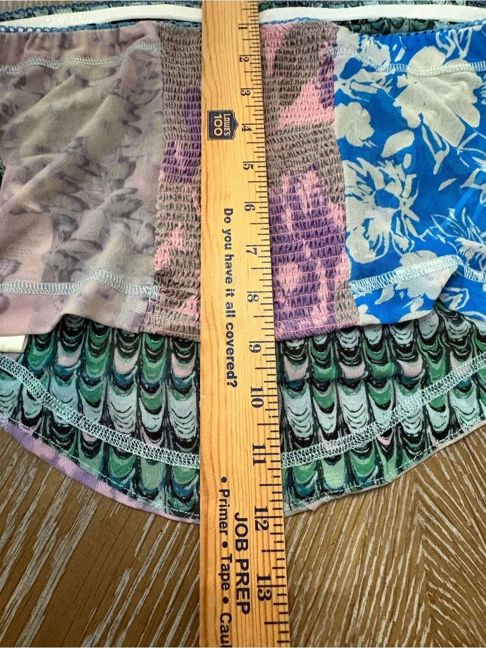 Free People Abstract Print Mesh Patchwork Tube Top Size Large A211